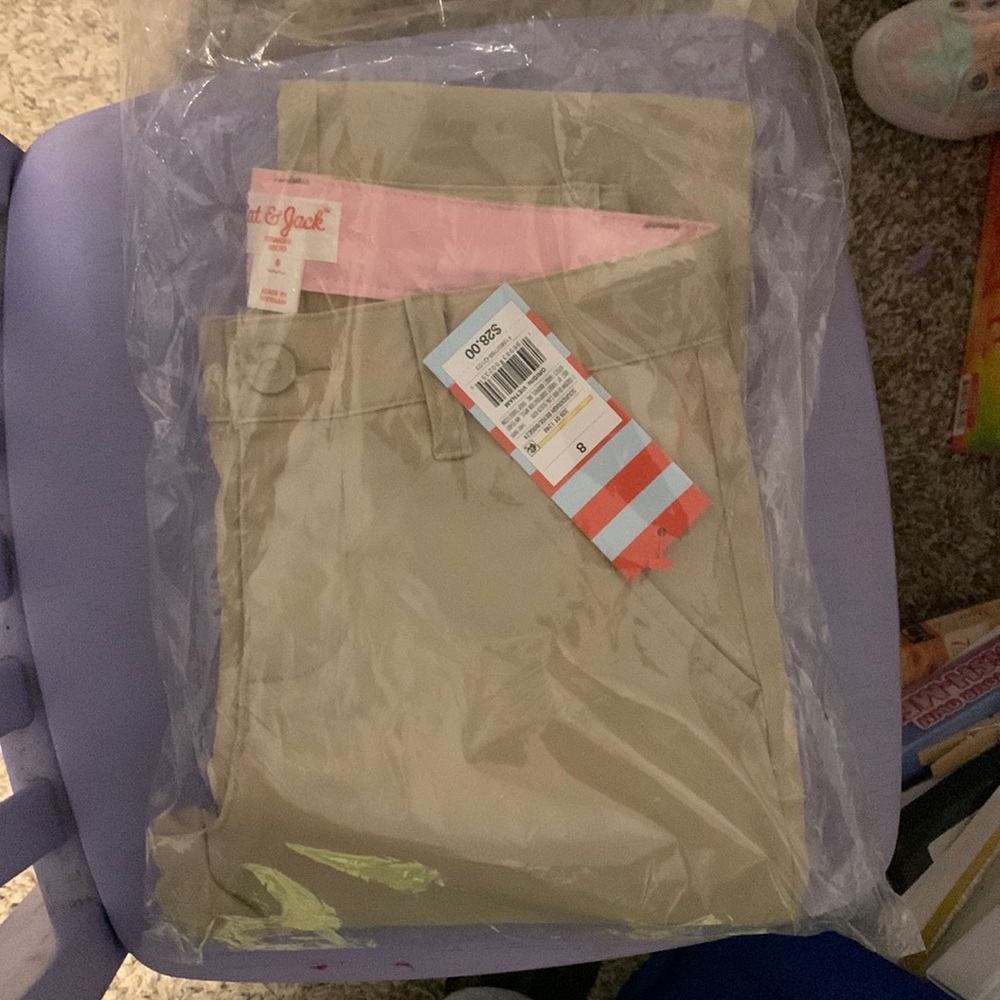 Size 8 adjustable khaki pants - girls